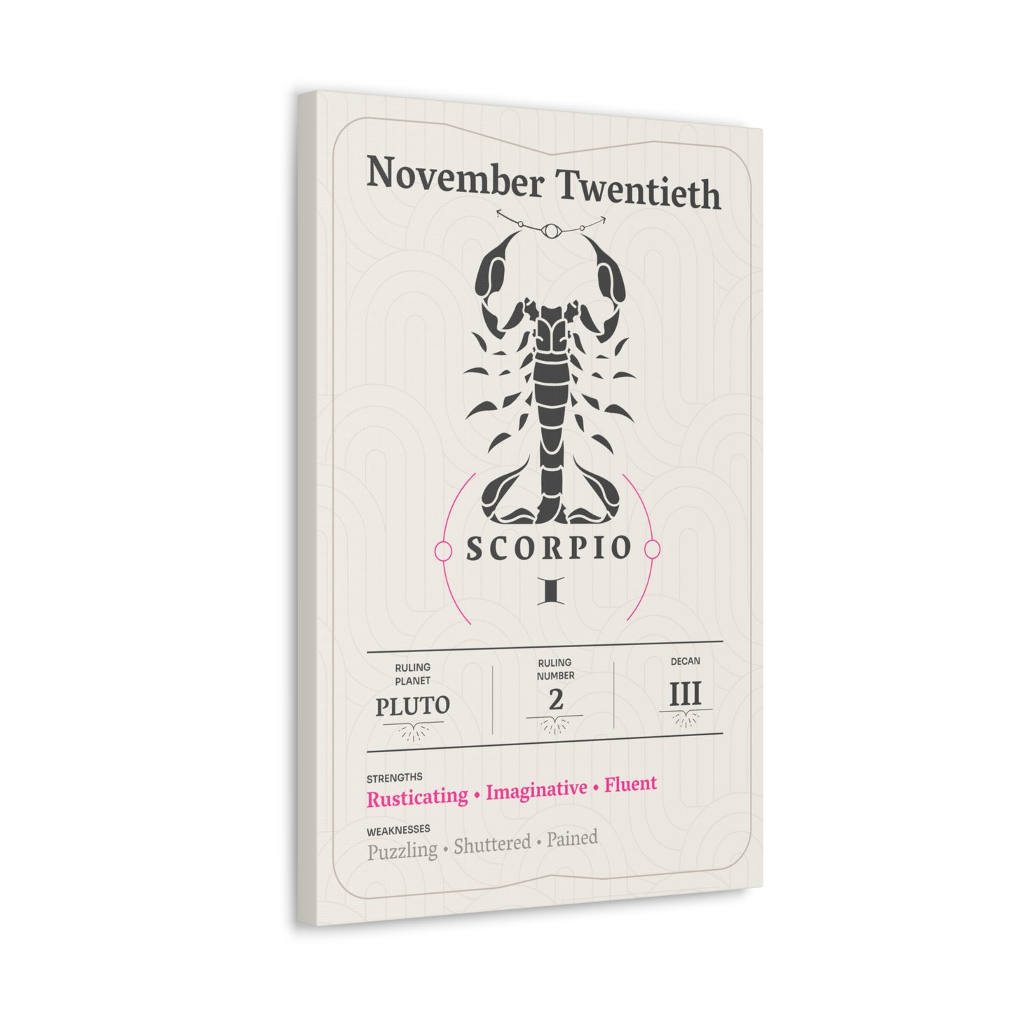 November Twentieth Canvas