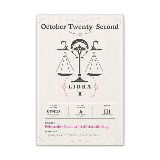 October Twenty-Second Canvas