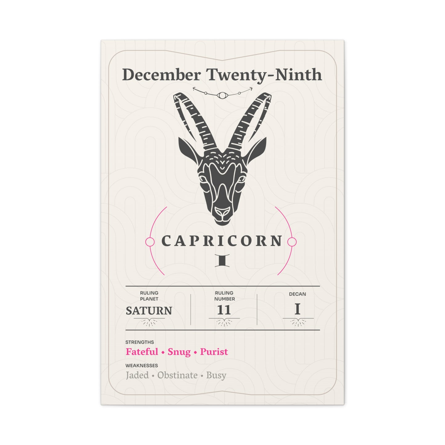 December Twenty-Ninth Canvas