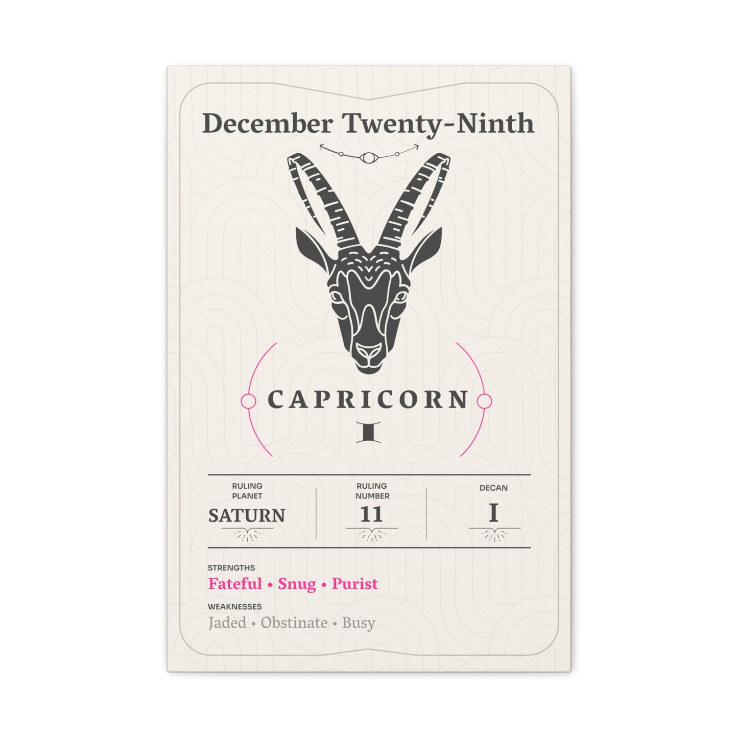 December Twenty-Ninth Canvas
