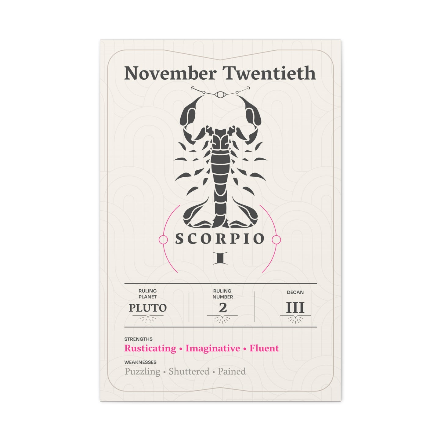 November Twentieth Canvas