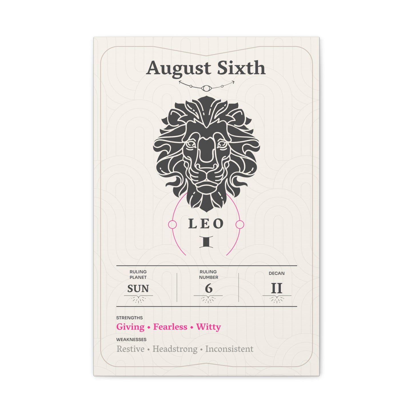 August Sixth Canvas