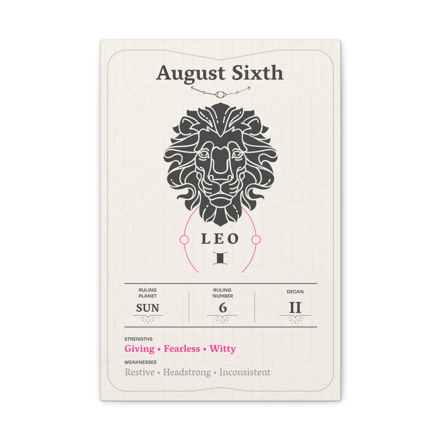 August Sixth Canvas