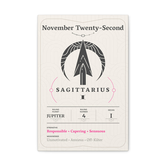 November Twenty-Second  Canvas