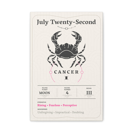 July Twenty-Second Canvas