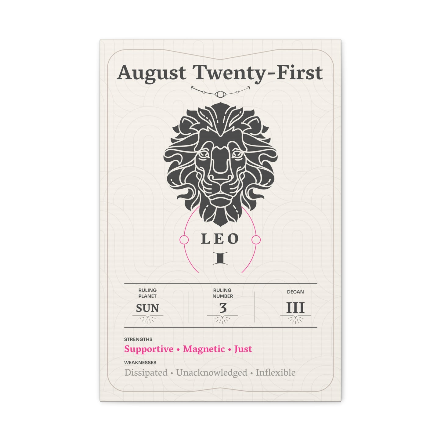 August Twenty-First Canvas