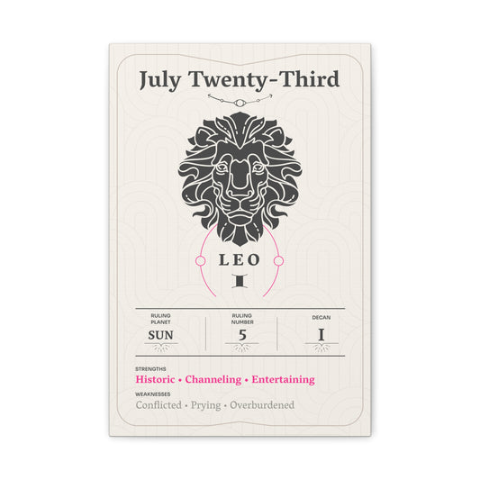 July Twenty-Third Canvas