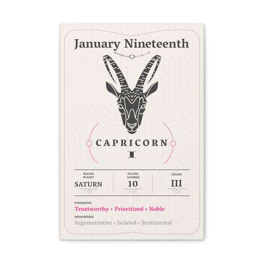 January Nineteenth Canvas